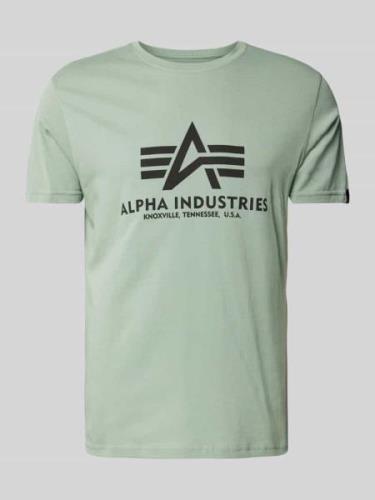Alpha Industries T-Shirt mit Label-Print in Lind, Größe XS