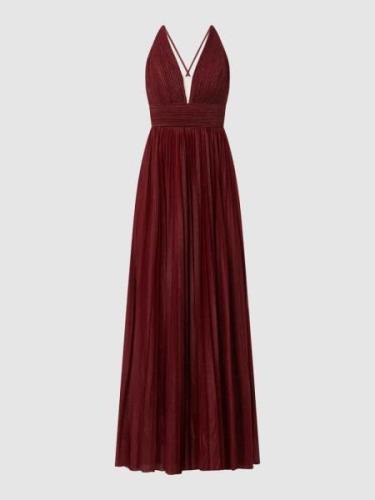 Luxuar Abendkleid mit Glitter-Effekt in Metallic Rot, Größe 42