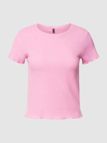 Vero Moda T-Shirt mit Muschelsaum Modell 'EMMA' in Rosa, Größe M
