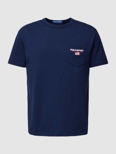 Polo Sport T-Shirt mit Label-Stitching in Marine, Größe M