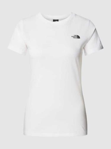 The North Face T-Shirt mit Label-Print in Weiss, Größe XS