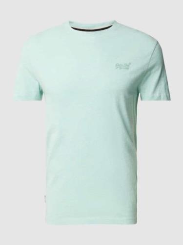 Superdry T-Shirt in Melange-Optik Modell 'Vintage Logo' in Mint Melang...