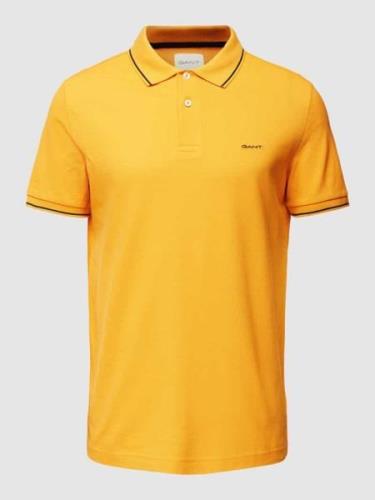 Gant Poloshirt mit Label-Stitching Modell 'TIPPING' in Dunkelgelb, Grö...