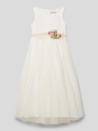 Une Hautre Couture Kleid mit Rundhalsausschnitt in Offwhite, Größe 134