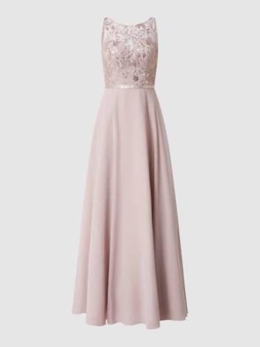 Luxuar Abendkleid mit Pailletten in Mauve, Größe 42