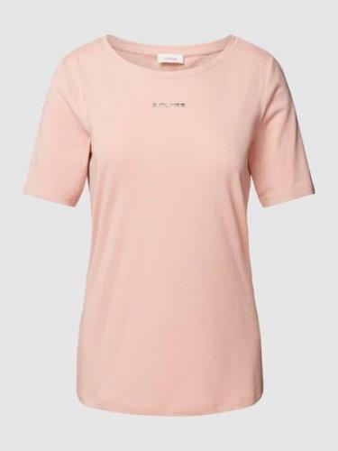 s.Oliver RED LABEL T-Shirt mit Label-Print in Rosa, Größe 34