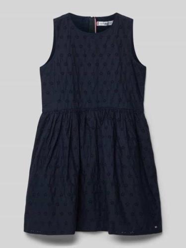 Tommy Hilfiger Teens Knielanges Kleid mit floraler Stickerei in Marine...