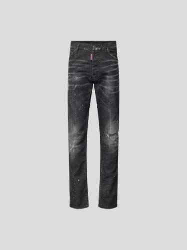 Dsquared2 Regular Fit Jeans im Destroyed-Look in Black, Größe 46