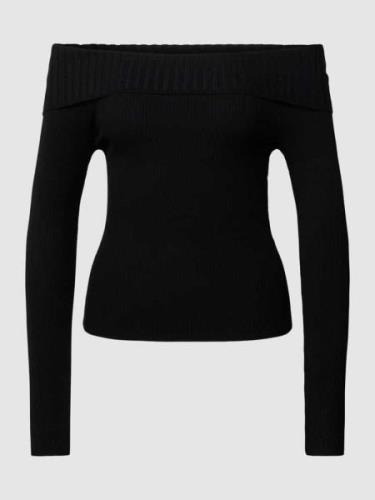 Only Off-Shoulder-Pullover in unifarbenem Design Modell 'BERTHA' in Bl...