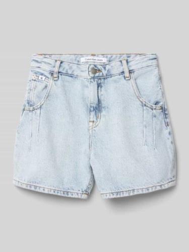 Calvin Klein Jeans Jeansshorts mit Label-Patch in Blau, Größe 140