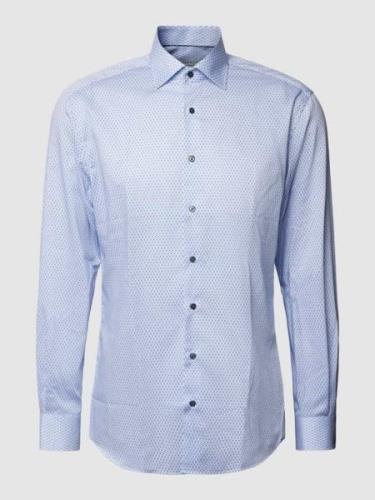 Eterna Modern Fit Business-Hemd mit Allover-Muster Modell 'Kent' in Bl...
