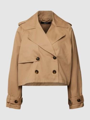 Gina Tricot Jacke mit Reverskragen in Beige, Größe XL