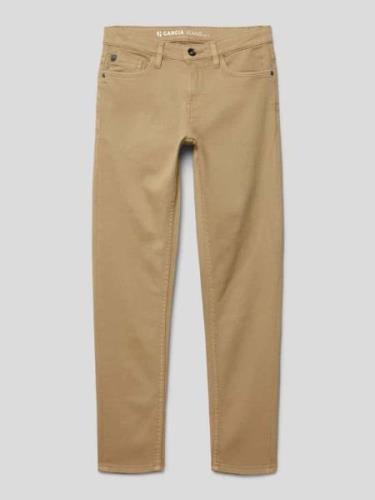 Garcia Slim Fit Jeans mit Label-Patch in Camel, Größe 146