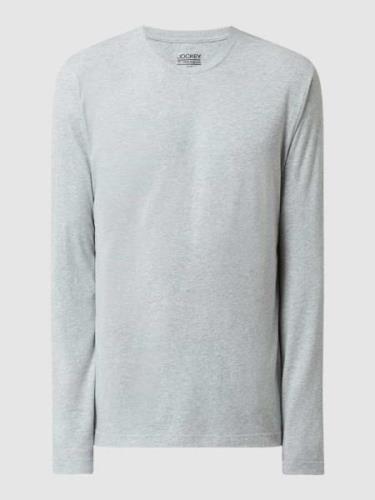 Jockey Longsleeve aus Baumwolle in Mittelgrau Melange, Größe M