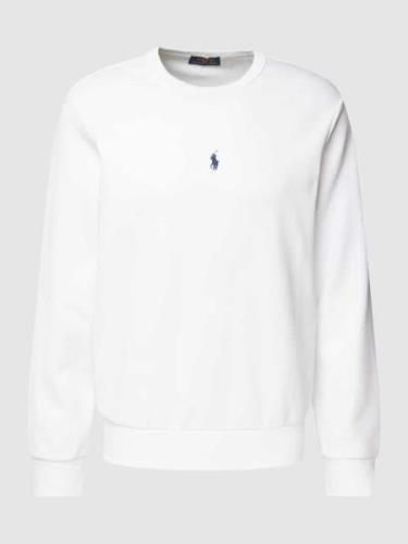 Polo Ralph Lauren Sweatshirt mit Label-Stitching in Weiss, Größe XL
