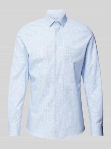 OLYMP Level Five Business-Hemd mit Allover-Muster in Bleu, Größe 38