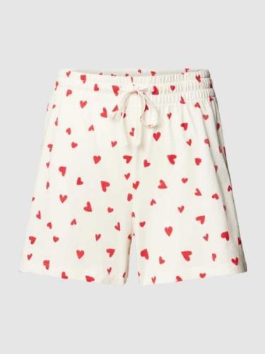 Jake*s Casual Regular Fit Pyjama-Shorts mit Allover-Motiv-Print in Off...