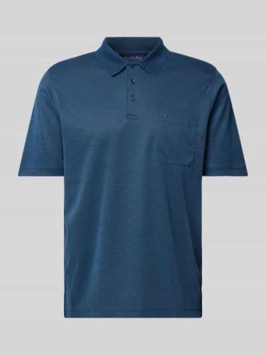 Christian Berg Men Regular Fit Poloshirt mit Brusttasche in Dunkelblau...