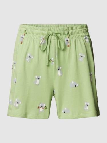 Jake*s Casual Regular Fit Pyjama-Shorts mit Allover-Motiv-Print in Hel...