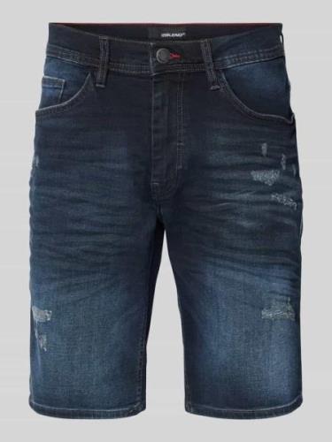 Blend Regular Fit Jeansshorts im Destroyed-Look in Hellblau Melange, G...