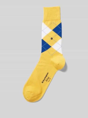 Burlington Socken mit grafischem Muster Modell 'KING' in Gelb, Größe 4...