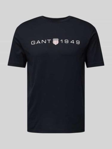 Gant T-Shirt mit Label-Print in Black, Größe M