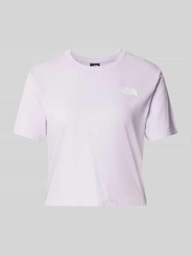 The North Face Cropped T-Shirt mit Label-Print in Lila, Größe L