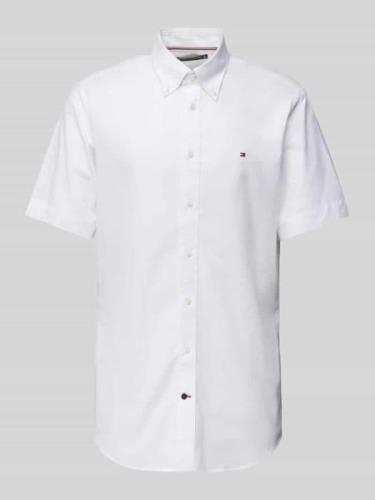 Tommy Hilfiger Regular Fit Business-Hemd mit Label-Stitching in Weiss,...