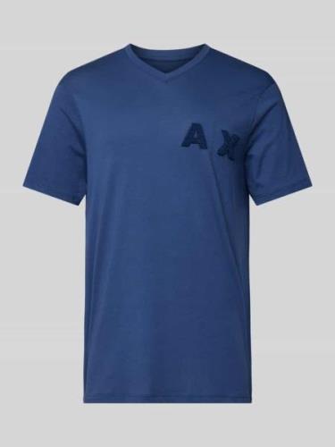 ARMANI EXCHANGE T-Shirt mit Label-Badges in Marine, Größe S