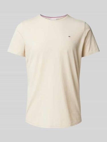 Tommy Jeans Slim Fit T-Shirt mit Rundhalsausschnitt in Beige, Größe XS