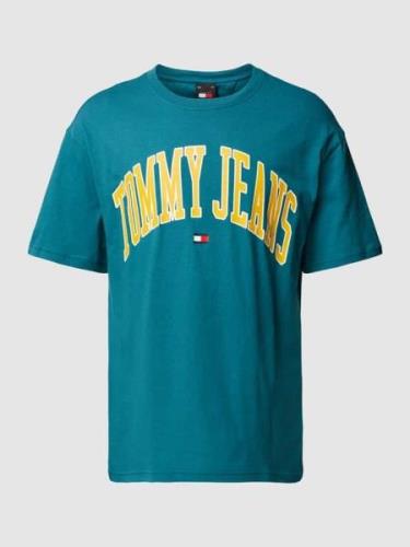 Tommy Jeans T-Shirt mit Label-Print Modell 'POPCOLOR' in Petrol, Größe...