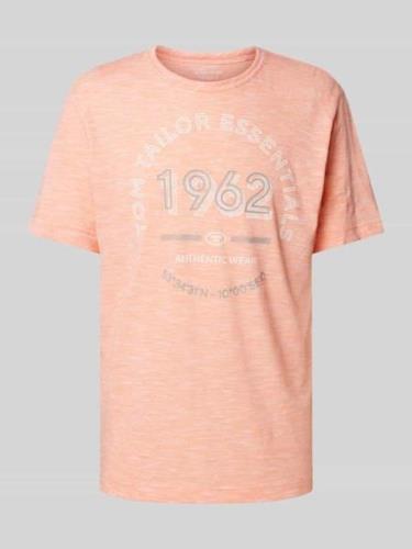 Tom Tailor T-Shirt in Melange-Optik in Orange, Größe S