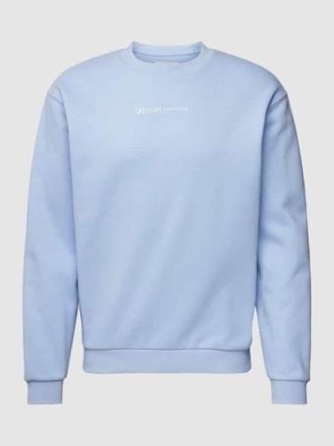 Tom Tailor Denim Sweatshirt mit Label-Print in Hellblau, Größe M