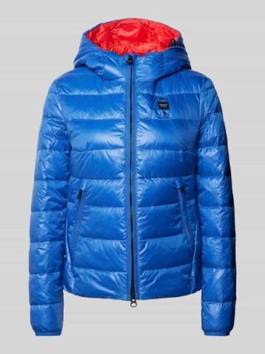 Blauer Usa Steppjacke mit Zweiwege-Reißverschluss in Blau, Größe XL