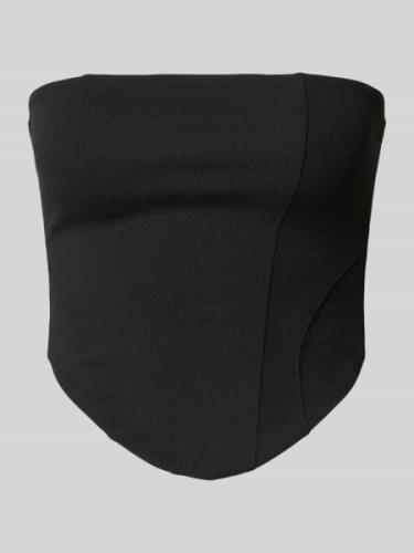 Gina Tricot Bandeau-Top mit Ziernähten in Black, Größe XS