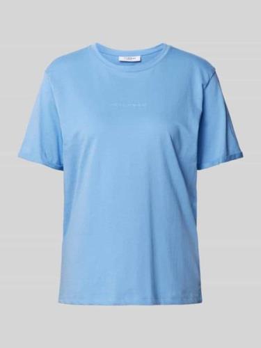 MSCH Copenhagen T-Shirt mit Label-Print Modell 'Terina' in Hellblau, G...