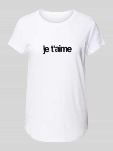 Zadig & Voltaire T-Shirt mit Statement-Print Modell 'WOOP' in Weiss, G...
