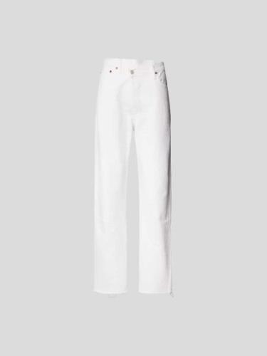 AGOLDE Straight Fit Jeans mit Fransen in Weiss, Größe 24
