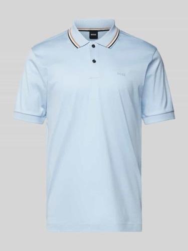 BOSS Slim Fit Poloshirt mit kurzer Knopfleiste in Bleu, Größe S