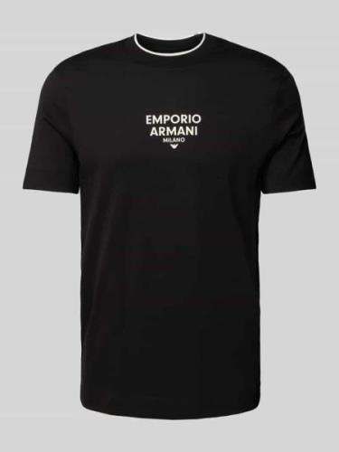 Emporio Armani T-Shirt mit Label-Print in Black, Größe M