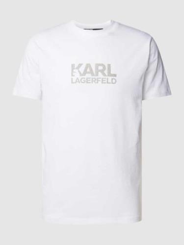 Karl Lagerfeld T-Shirt mit Label-Print in Weiss, Größe S