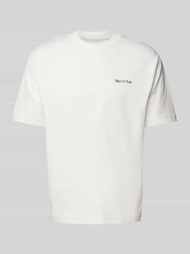 Marc O'Polo T-Shirt mit Label-Print in Weiss, Größe L