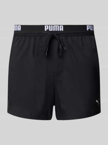 Puma Badeshorts mit elastischem Logo-Bund in Black, Größe S