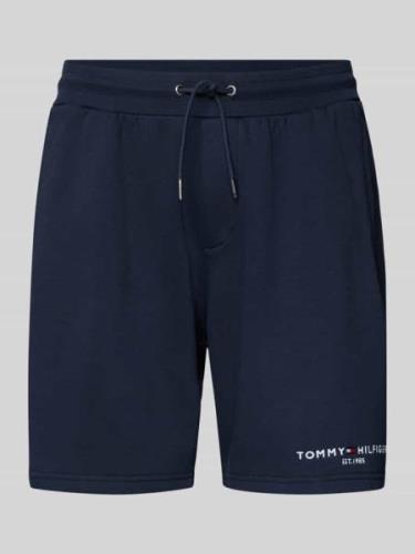 Tommy Hilfiger Regular Fit Sweatshorts mit Label-Stitching in Marine, ...