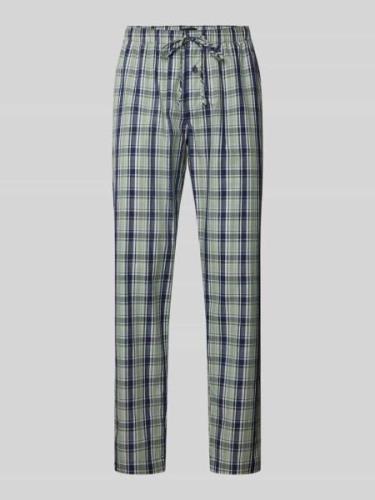 Hanro Straight Leg Pyjama-Hose mit Tartan-Karo in Blau, Größe M