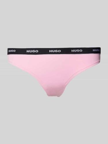 HUGO String mit Label-Bund Modell 'Carousel' in Pink, Größe XS
