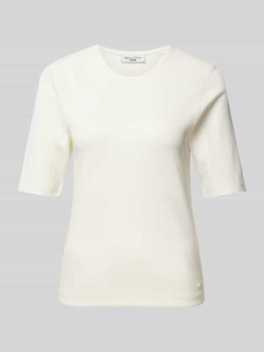 Marc O'Polo Denim T-Shirt mit Strukturmuster in Offwhite, Größe XS