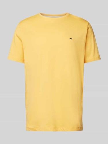 Fynch-Hatton T-Shirt mit Logo-Stitching in Gelb, Größe S