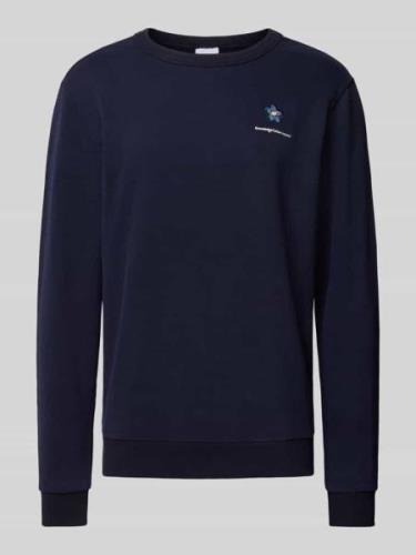 Knowledge Cotton Apparel Sweatshirt mit Motiv-Stitching in Marine, Grö...