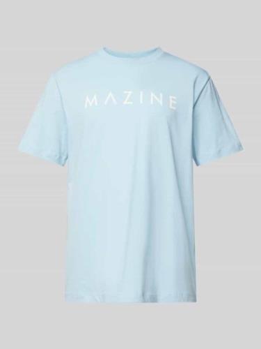 Mazine T-Shirt mit Label-Print Modell 'Hurry' in Hellblau, Größe S
